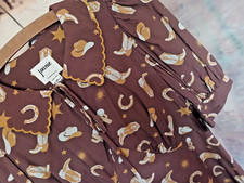 BNWT 10 JOANIE HATTIE COWBOY BOOT DRESS WESTERN HILLBILLY LINE DANCE 50S TEA