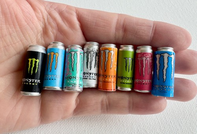 #ad #ad Miniature dollhouse 1:6 soda drink red bull Monster energy drink AriZona tea $7.99