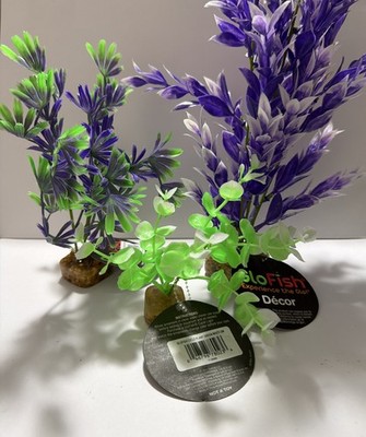 Set of 3 GloFish Aquarium plants 