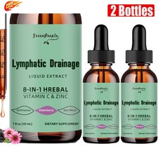 2x 30ml Lymphatic Drainage Drops Organic 10 in 1 Lymphatic Drainage Supplement