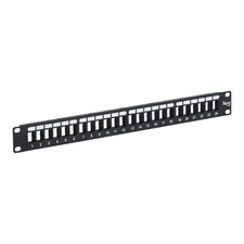 ICC 24 Port Blank Keystone 1U Patch Panel with 19 Metal Rackmount Housing