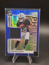 2025 Panini Donruss Optic Ashton Jeanty Rookie Phenom Patch Blue Hyper Prizm RC