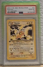 2001 Pokemon Neo Revelation #21 Raichu PSA10