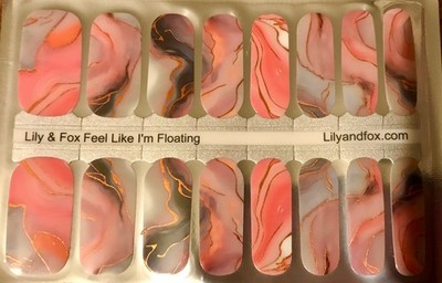 lily & Fox Nail Polish Strips 16ct. Feel like I m floating 