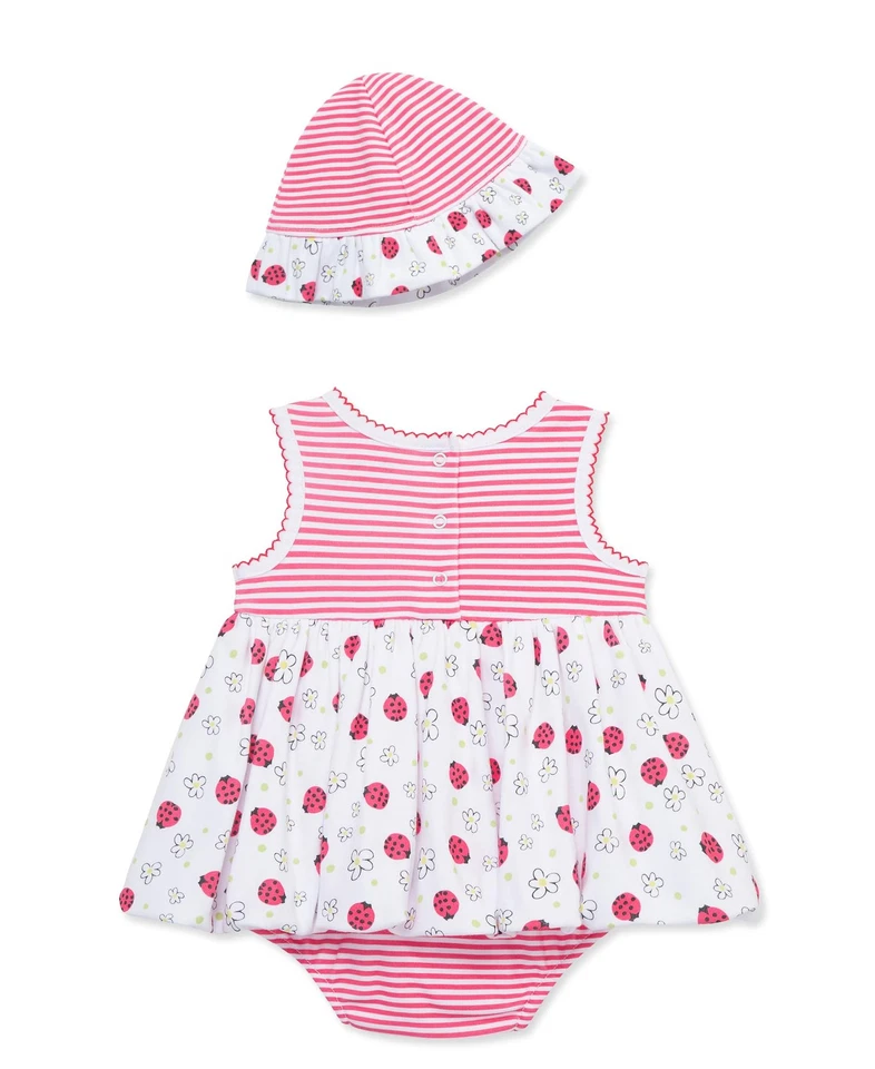 Ropa para Bebé Niñas Ladybugs Popover con Sombrero, Rojo Rojo/Blanco, 6 Meses Foto 2 de 4