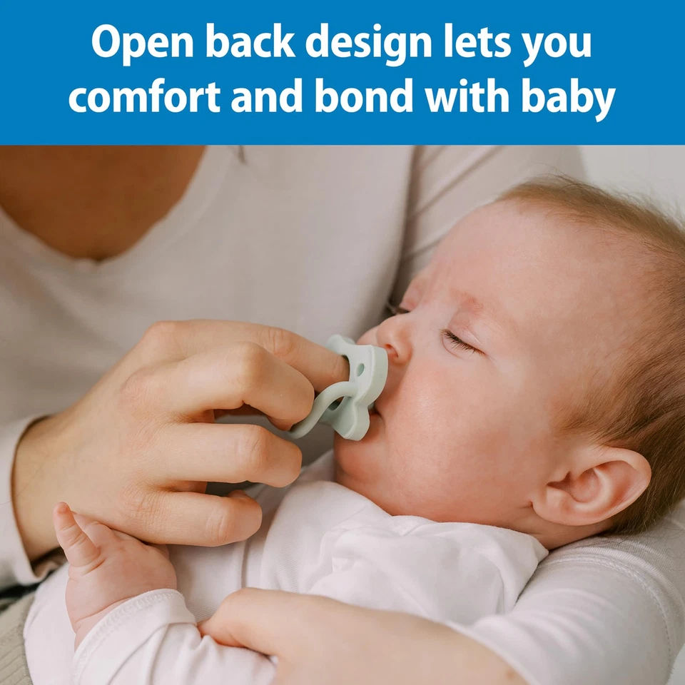 Chupeta bebê silicone Dr Brown's HappyPaci pacote com 3 cinza verde cru 0-6 meses - Imagem 3 de 4