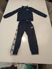 New NWT Nike Boys Tricot Tracksuit 2-Pc Full Zip Jacket & Pants Set Navy Blue...