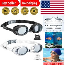 2-Pack Anti-Fog UV Protection Swimming Goggles for Adults  Youth, Soft Silicone