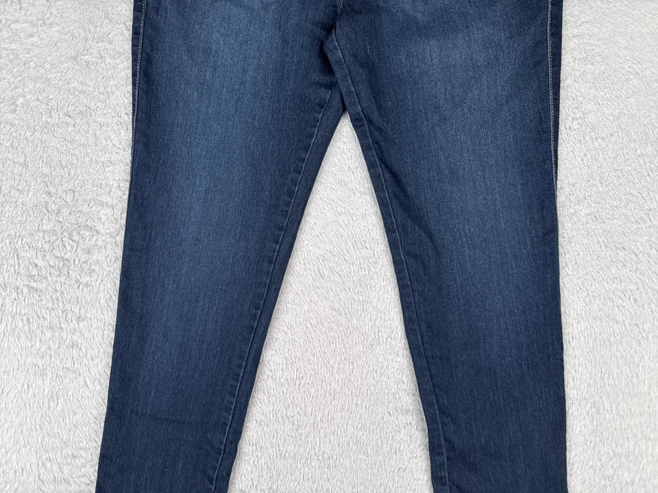 Pantalones de mezclilla vibrantes MIU para jóvenes 15 azules ajustados lavado oscuro tiro alto algodón 28x30 Foto 3 de 4