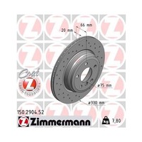 Zimmermann 150.2904.52 Bremsscheibe Hinterachse FüR Bmw Bmw (Brilliance)