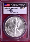 PCGS MS-69! 1986 SILVER EAGLE SIGNED BY JOHN MERCANTI
