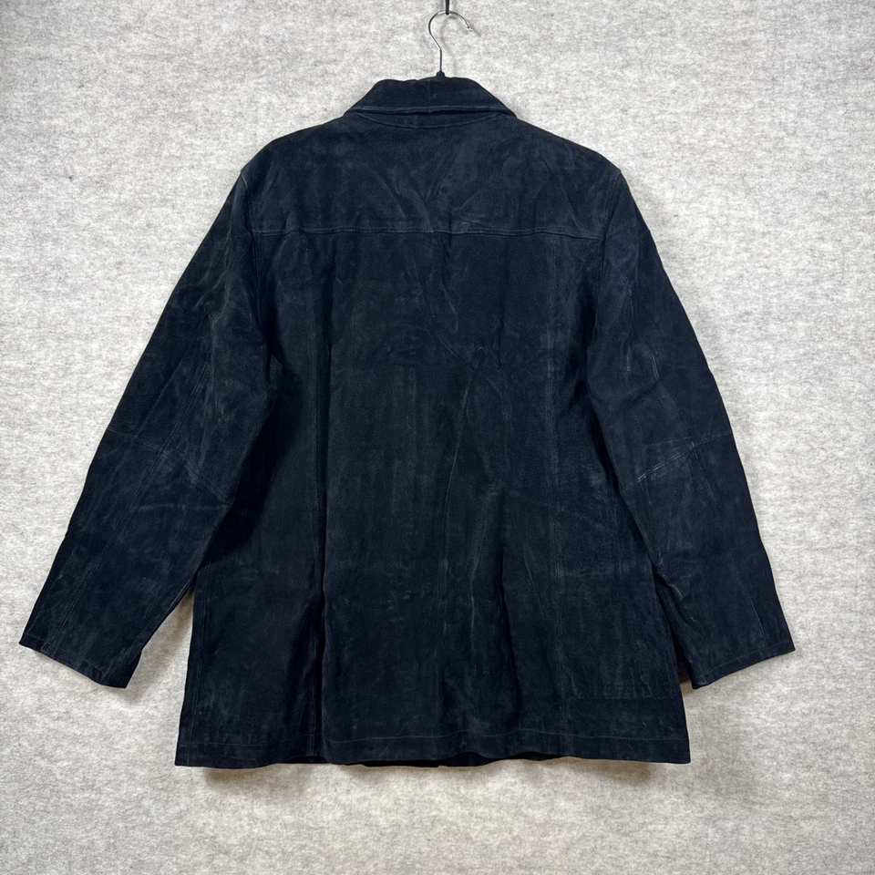 Chaqueta de Gamuza de Cuero Genuino AMI Adulto Talla L Botón Negro Cremallera Completa Foto 2 de 4