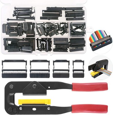 49-Piece IDC Cable Connector Set with 2.54mm Pitch, FC-10 Female Header Pins