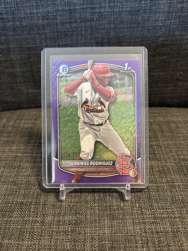 2025 Bowman Chrome Rainiel Rodriguez 1st Purple Shimmer Refractor /250 Cardinals