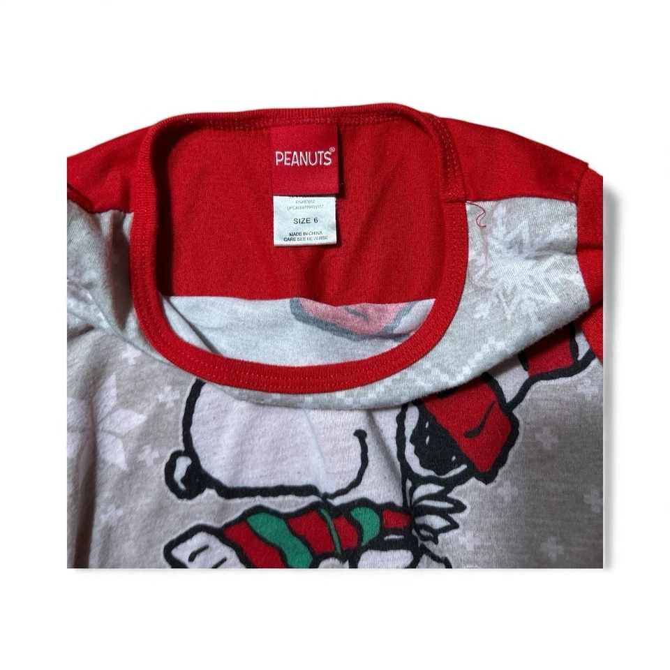 Peanuts Snoopy зимние санки футболка девочек праздник размер 6 верхний длинным рукавом - Изображение 3 из 3