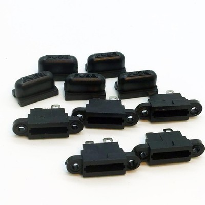 Qty: 5:  ATC/ATO Fuse Holder, Chassis/Panel Mount, With Cover