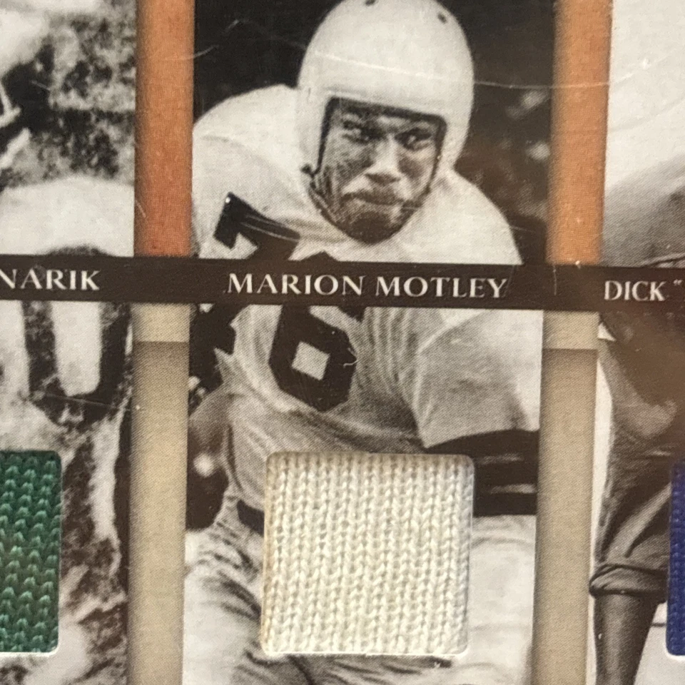 2008 Donruss Classics Chuck Bednarik, Dick Lane, Marion Motley Jerseys /250 - Image 3 of 4