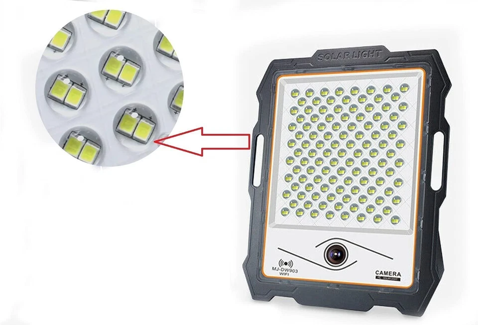 Faro LED Solare con Telecamera WiFi 1080p IP67 6000K Impermeabile per Esterni - Image 2 of 4