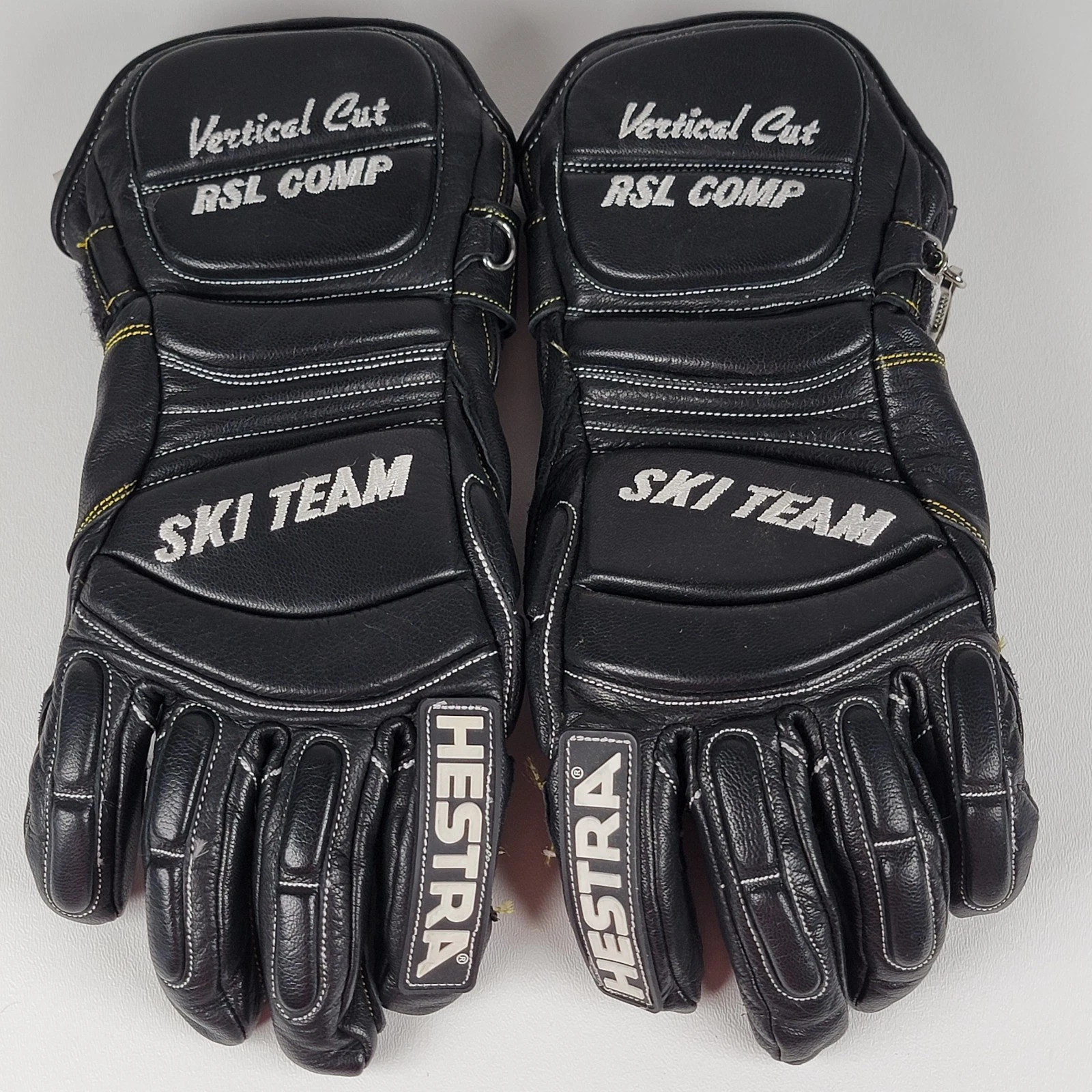 Hestra RSL Comp Vertical Cut Ski Pool Gloves Mens Size 8 Black Goat Leather