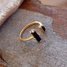 2025NEW Delicate Black Onyx Adjustable Ring Unisex Protection Gift Wear Everyday