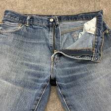 Levis 517 Jeans Mens 36x30 Blue Bootcut Regular Medium Wash Cotton Distressed