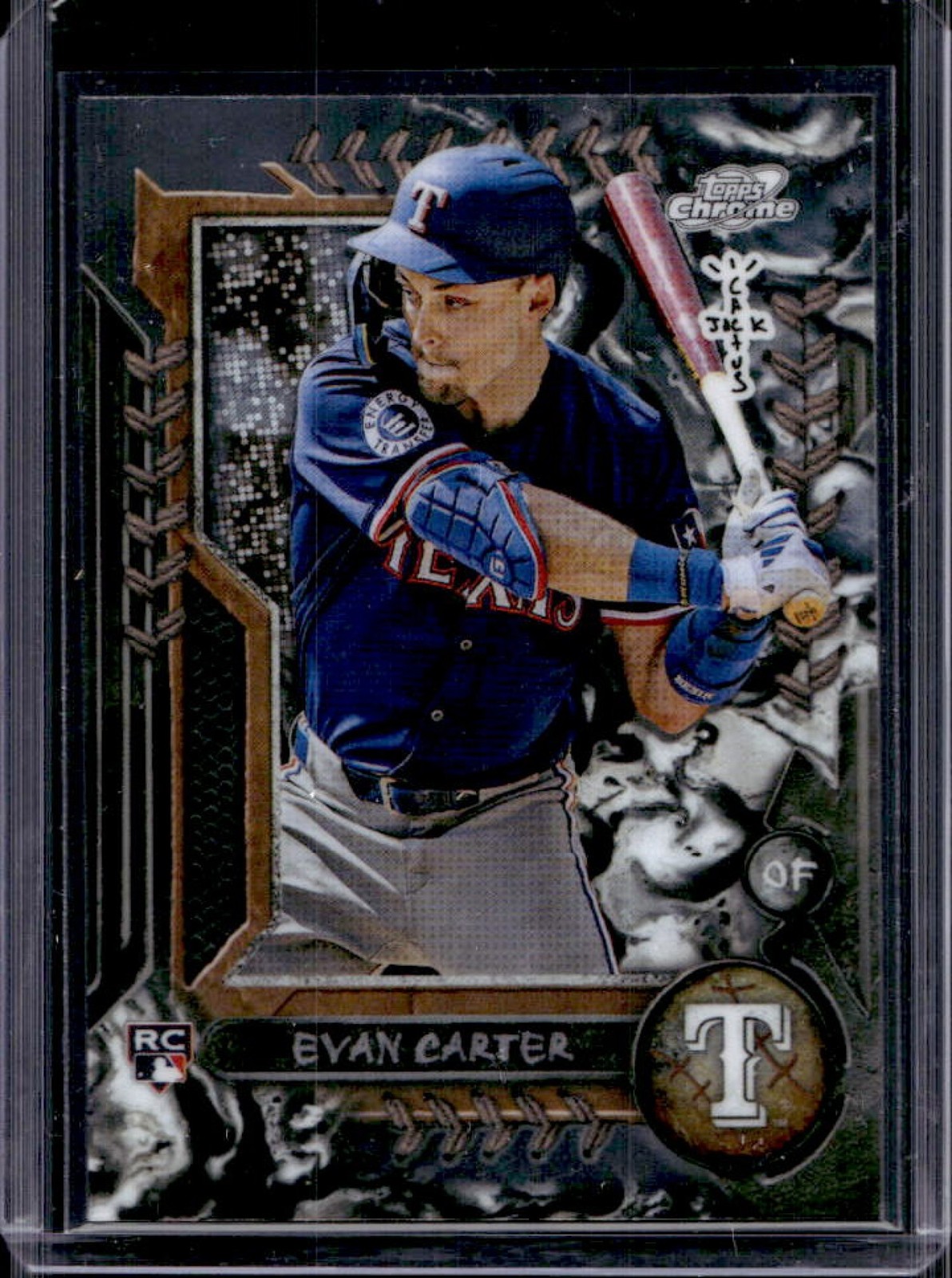 2024 Topps Cosmic Chrome x Cactus Jack Evan Carter RC Rookie #28 Rangers
