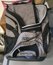 SPEEDO TEAMSTER 35L Gray Backpack Swimming Sports Bag With Dirt Bag EUC