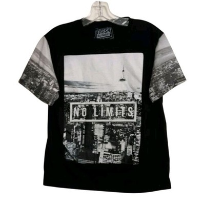 Fresh Laundry No Limits Boys Sz Large Black Graphic T-Shirt Graphic Sleeves