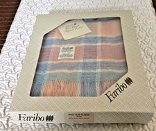 VINTAGE Faribo Wool Blend Afghan Throw Blanket 50x60 NEW IN BOX Multi Plaid USA