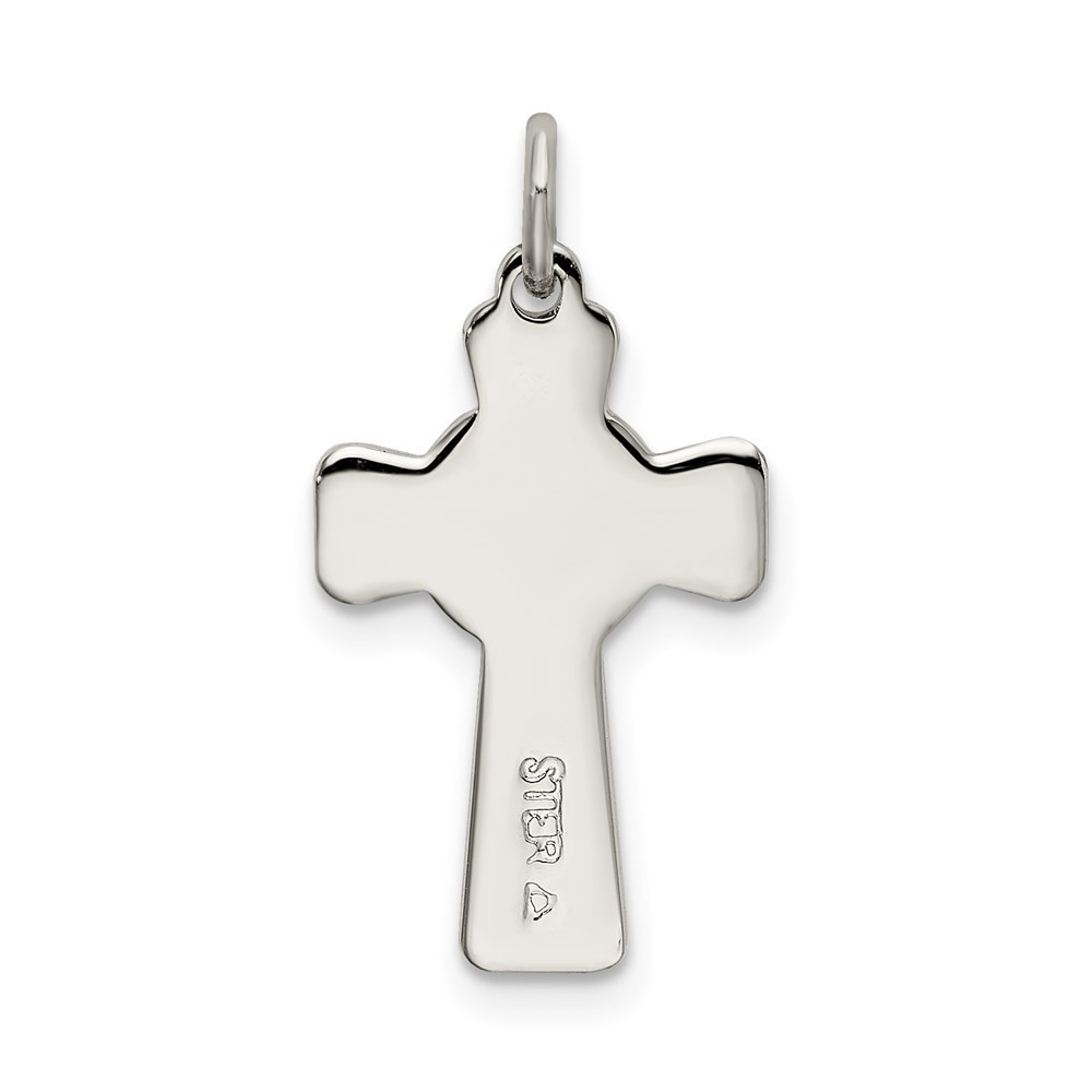 Sterling Silver 925 Polished & Textured Celtic Cross Charm Pendant 0.79 ...