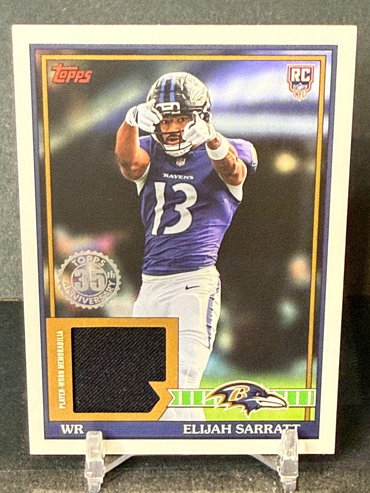ELIJAH SARRATT 2026 Topps Flagship 1991 Rookie Relic #91RR-ES (RC) BAL Ravens