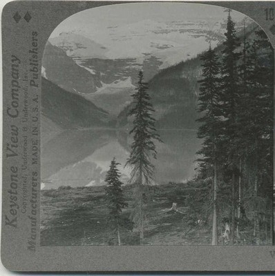 Lake Louise and Mount Victoria, c1910, Alberta, Nature, Stereoview