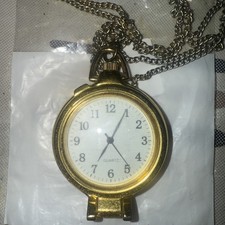 Vintage Quartz Pocket Watch Stainless Steel with Chain