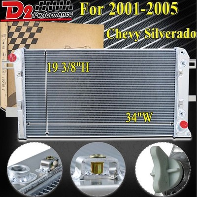 4 Rows Radiator For 2001-2005 Chevy Silverado 2500HD Sierra Duramax 6.6L LB7 LLY