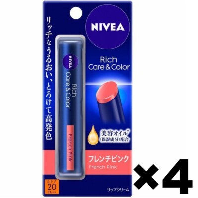 NIVEA Rich Care&Color Lip Stick France Pink 4Pack/2g Kao SPF20 PA++ Japan