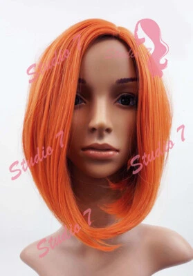 W95 Orange Mix Full Perücke Mittellang Bob Natural Look Skin Top studio7-uk