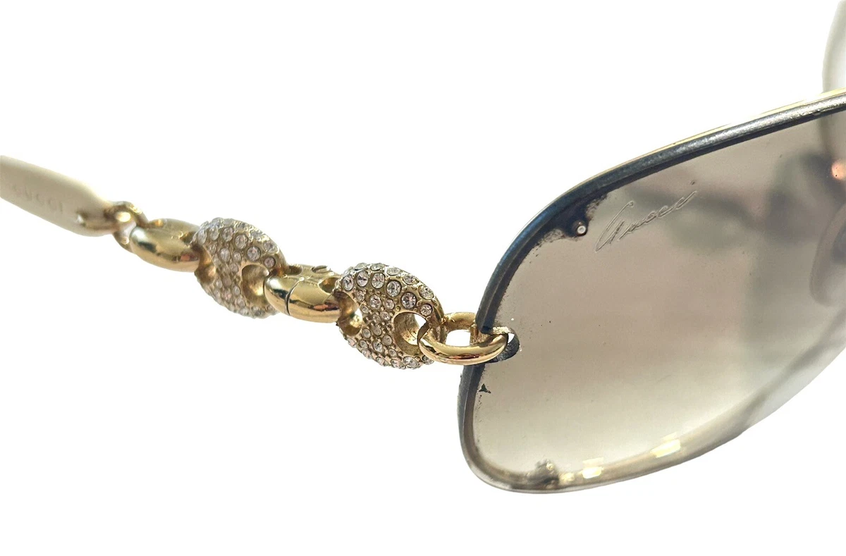 Gucci gold tone aviator sunglasses 2025