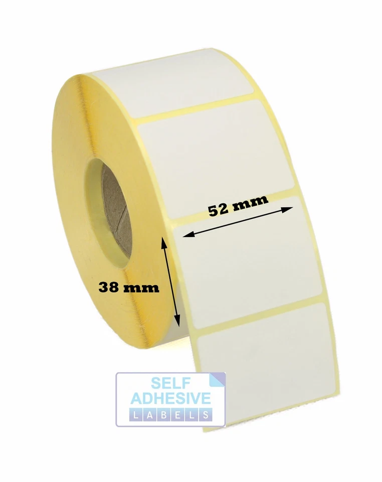 LABEL METRICS 52mm x 38mm Direct Thermal Labels (52x38) Zebra Type Printer 10,000