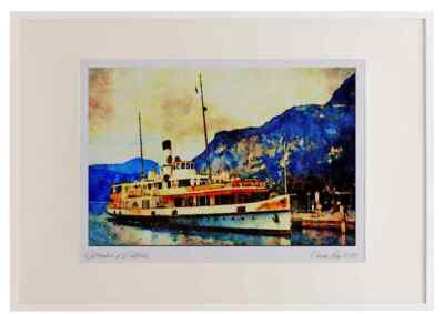 535097 STADT LUZERN 1928 Lake Lucerne Flagship Of The Fee A2 Picture Frame Wate
