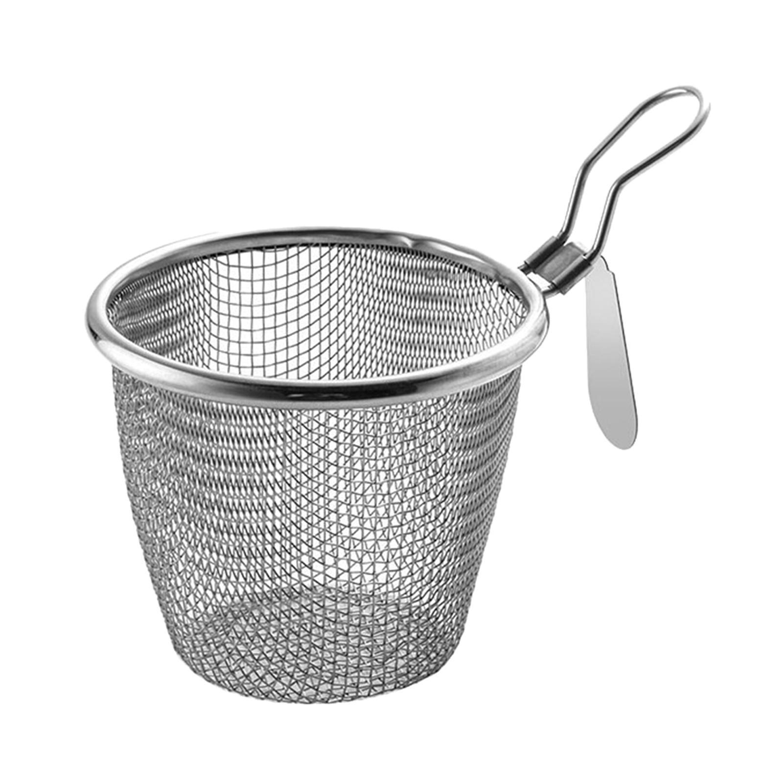 Stainless Steel Noodle Strainer Fry Basket Hot Pot Colander with Handle