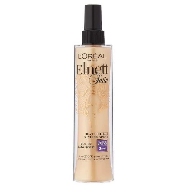 L'Oreal Elnett Satin Heat Protect Styling Spray Smooth Blow Dry 170ml