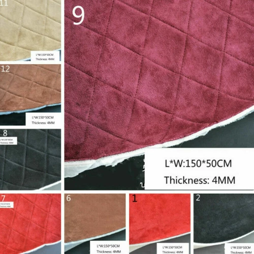Thick Faux Suede Fabric Foam Backing Quilted Car Roof Upholstery Material Crafts - Picture 7 of 32