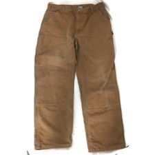Carhartt B01 BRN Union Made In USA Double Knee Brown Duck Pants Men’s 38 x 32