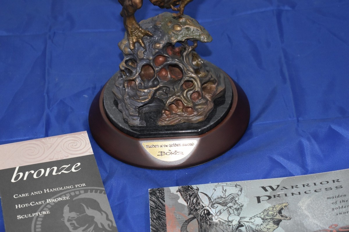 Boris Vallejo Maiden of the Golden Sword Dragon Franklin Mint
