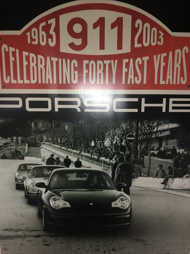FACTORY Original Porsche Poster 1963- 2003 911Celebrating 40 Fast Years 28x22 - Picture 2 of 5
