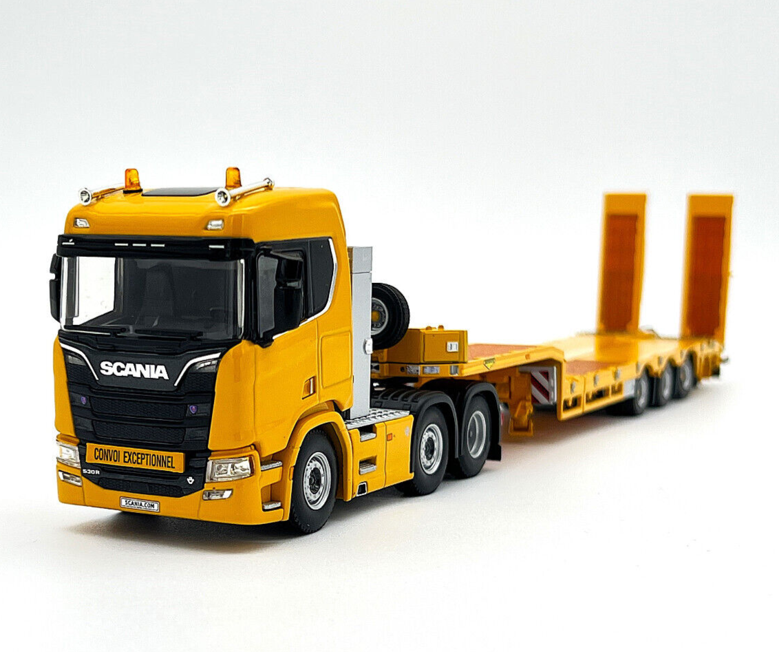 Scania R normal CR20N 6x2 semi lowloader with ramps , WSI truck