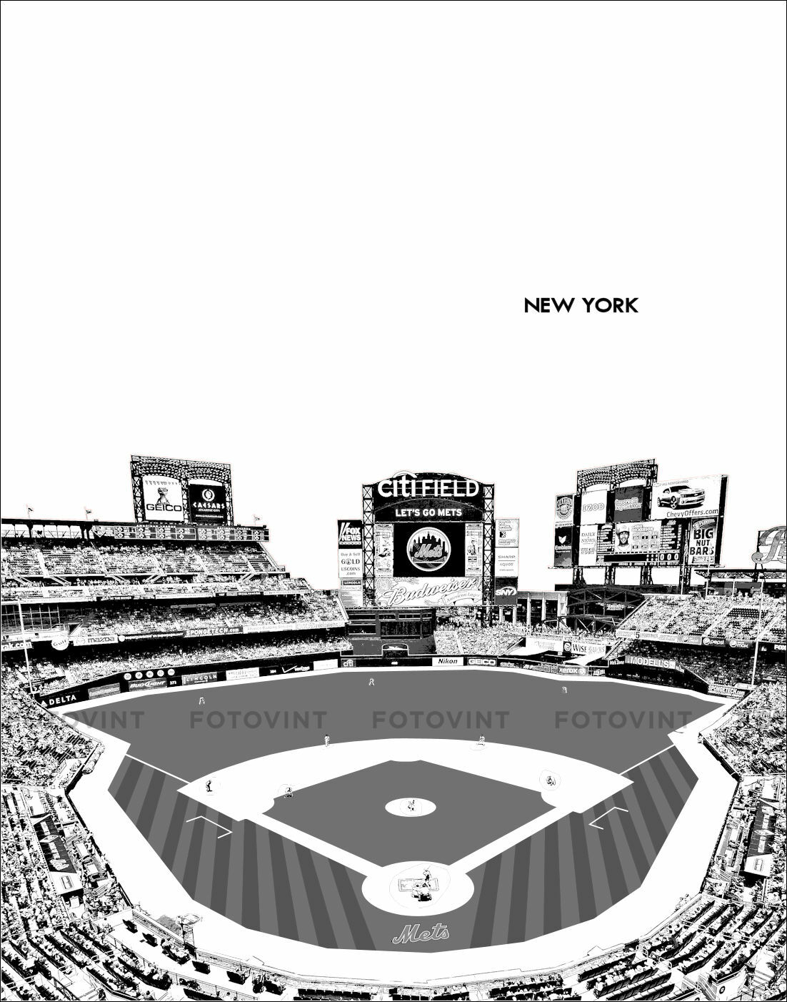 NEW YORK METS Photo Picture CITI FIELD Stadium Skyline Print 8x10 11x14