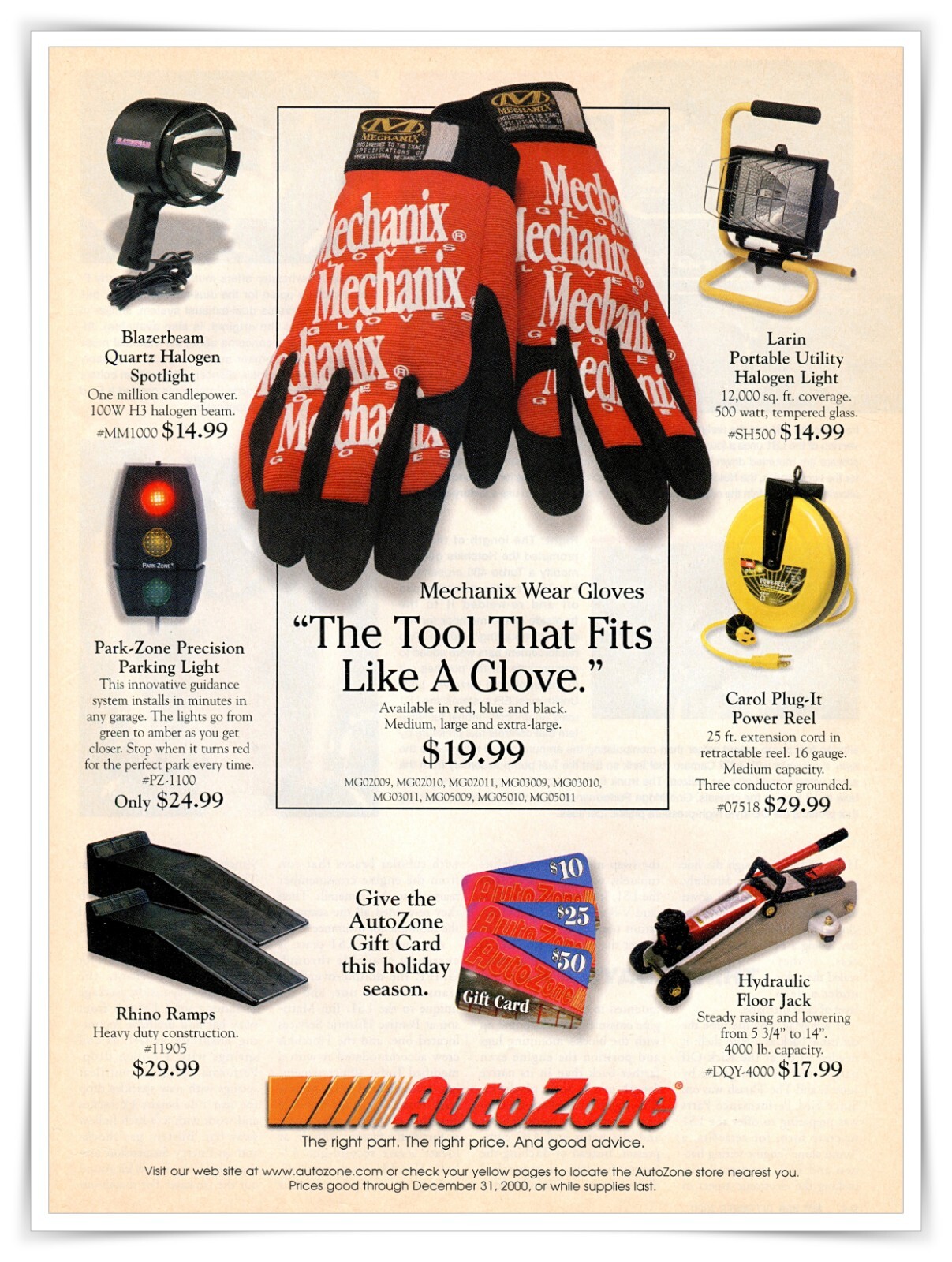 Mechanix Gloves Vintage 2000 Full Page Magazine Ad
