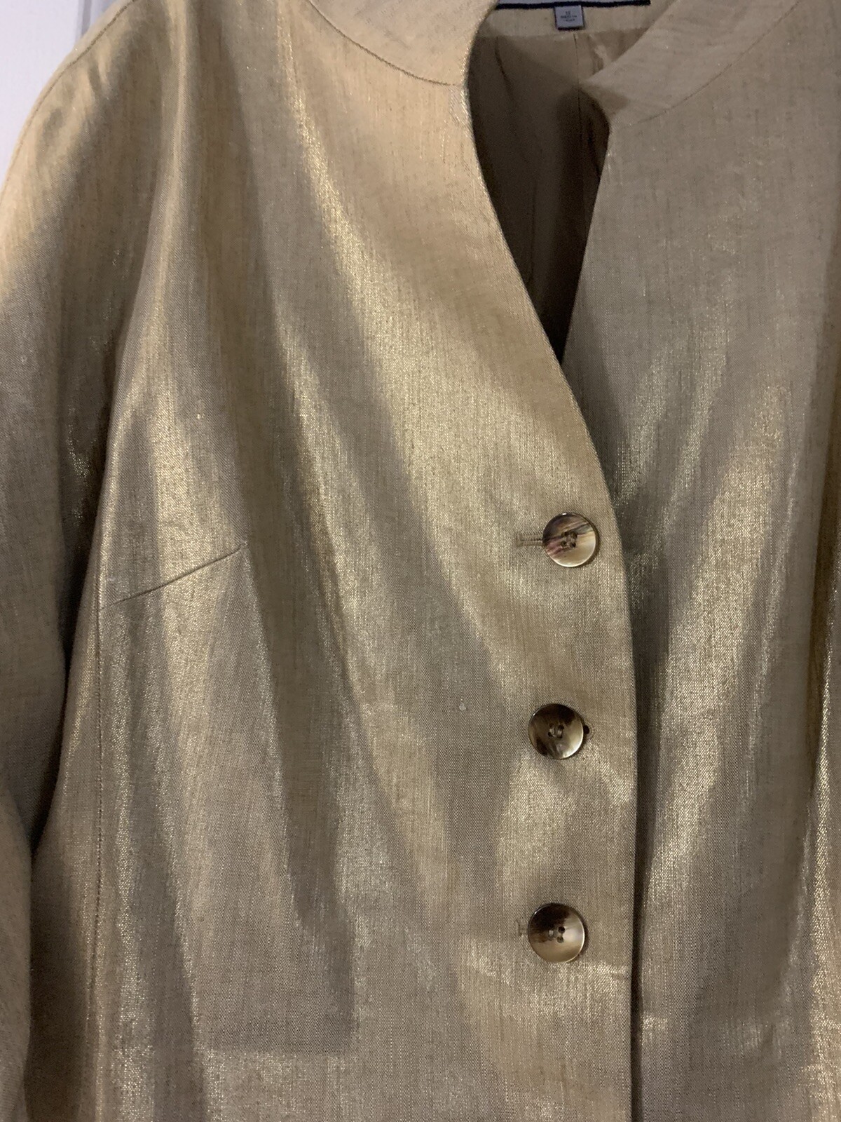 NWT Anne Klein Four-Button Solid Blazer Jacket Go… - image 2