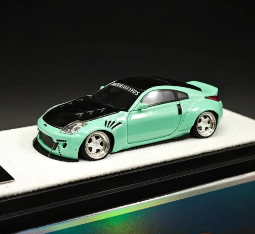 YM 1:64 JDM Green 350Z Pandem Fairlady Sports Model Diecast Resin Car - Picture 1 of 11